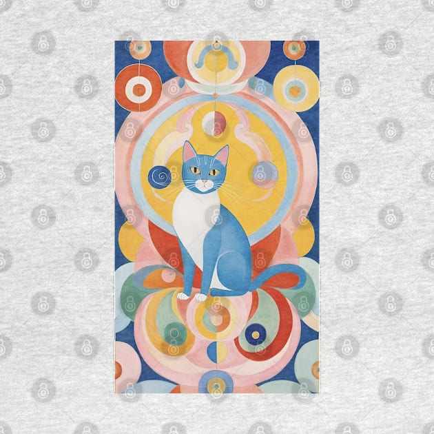 Hilma af Klint's Colorful Cat Dreamscape by FridaBubble